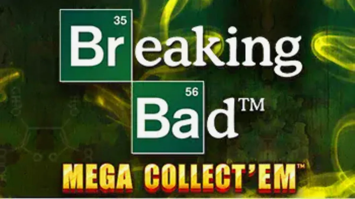 Breaking Bad Mega Collect’Em slot machine interface na may mga iconic na simbolo ng serye.